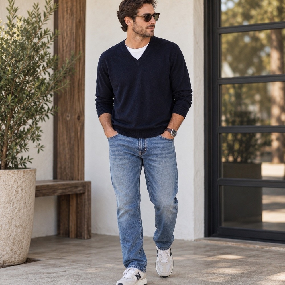 Banana Republic NEW Luxury Blend Navy Silk Cashmere crew Neck Sweater XL preppy